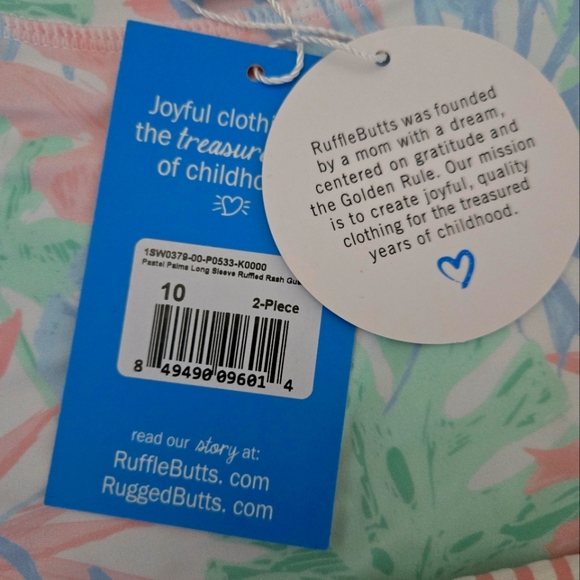 Ruffel Butt's Size 10 girls rashguard 2 piace bathing suite. - Picture 3 of 10